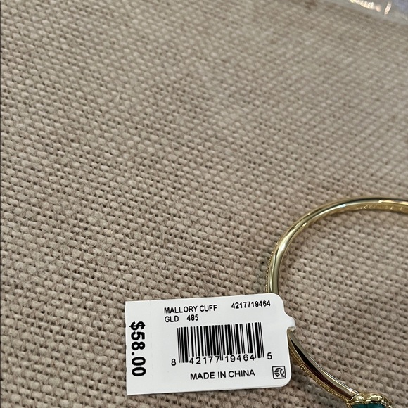 Kendra Scott Mallory Gold Cuff Bracelet In Variegated Turquoise Magnesite/NWT - Picture 6 of 8